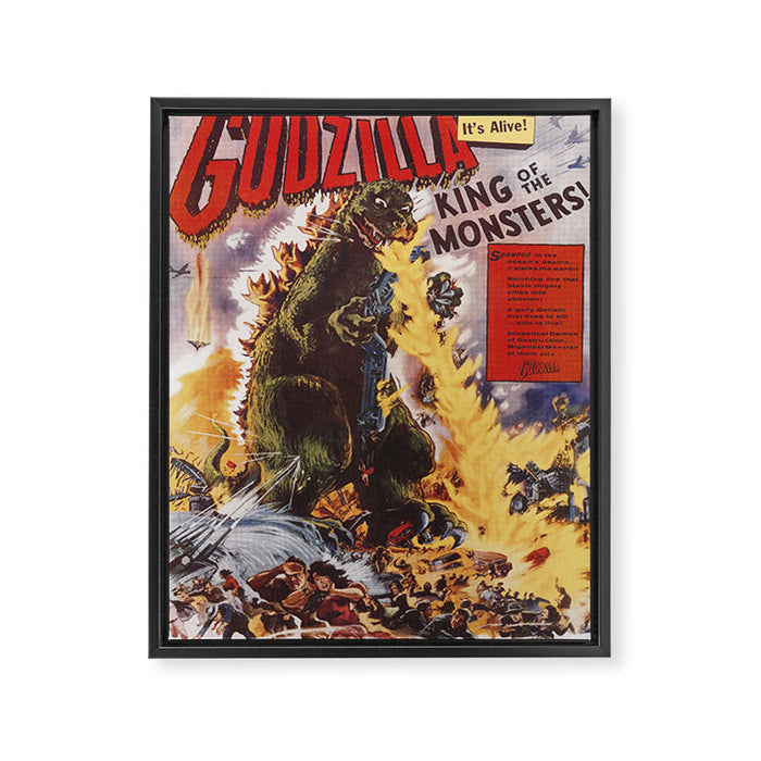 Godzilla rampage Framed Canvas Print Gallery Image 1