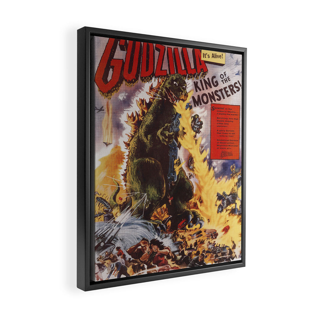 Godzilla rampage Framed Canvas Print Gallery Image 2