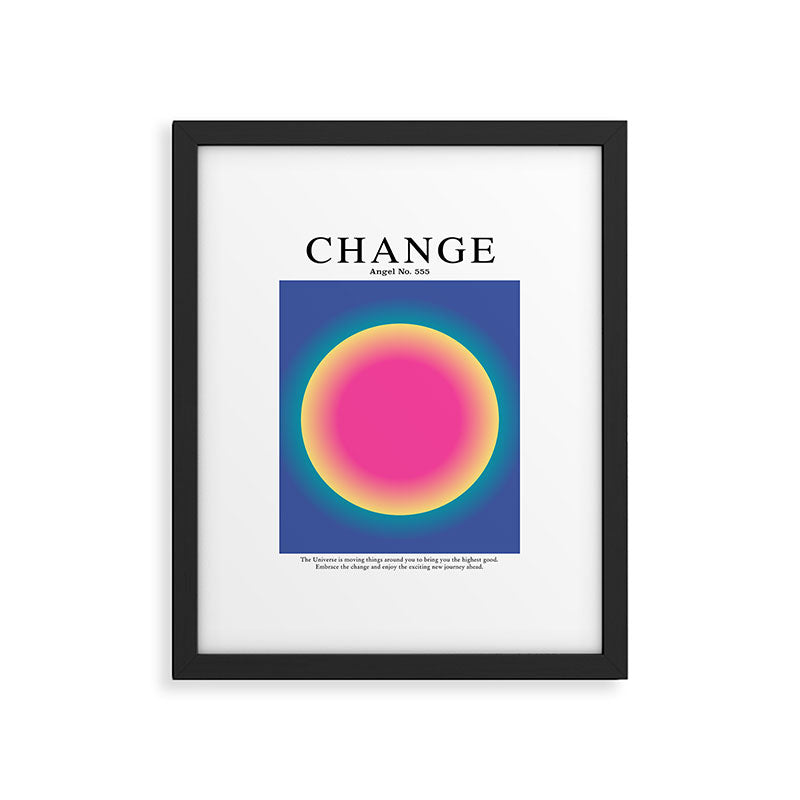 Gradient Angel Numbers: Angel Number 555 - Change Framed Art Print Gallery Image 5