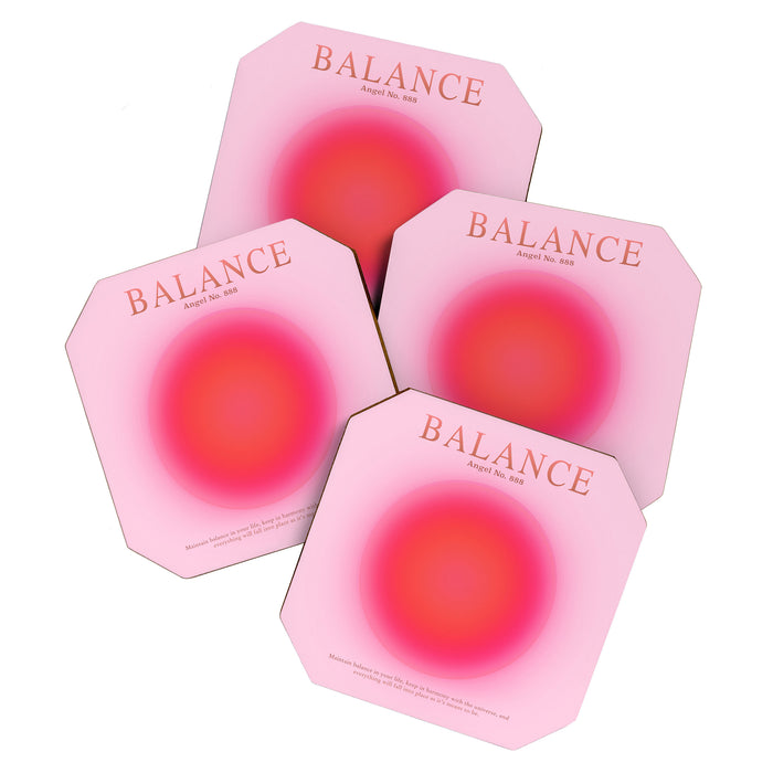 Gradient Angel Numbers: Angel Number 888 - Balance (Pink Palette) Coaster Gallery Image 1