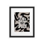 This Must Be The Place - 70s, Vintage, Retro, Abstract Pattern (Black & Beige) Framed Art Print Gallery Image 5