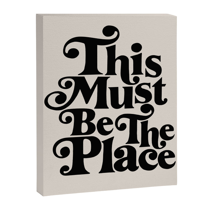 This Must Be The Place - Black & Beige Canvas Print Gallery Image 1
