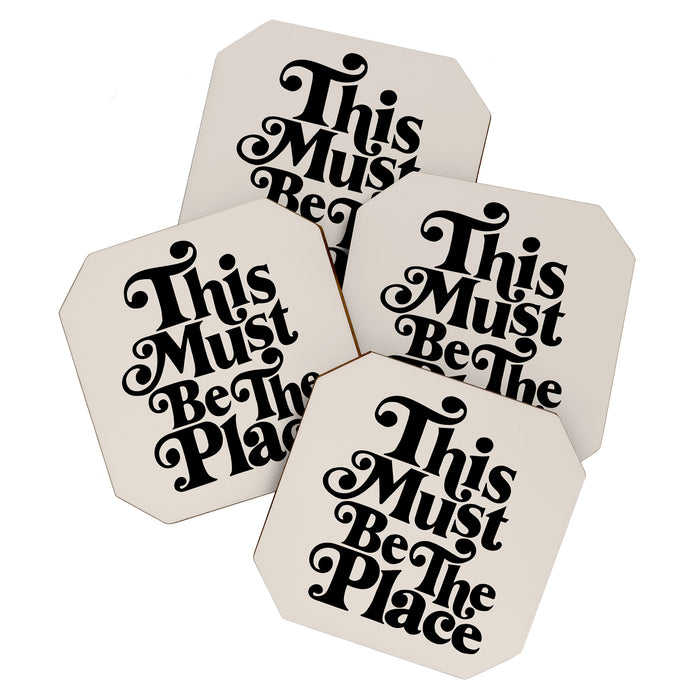 This Must Be The Place - Black & Beige Coaster Gallery Image 1