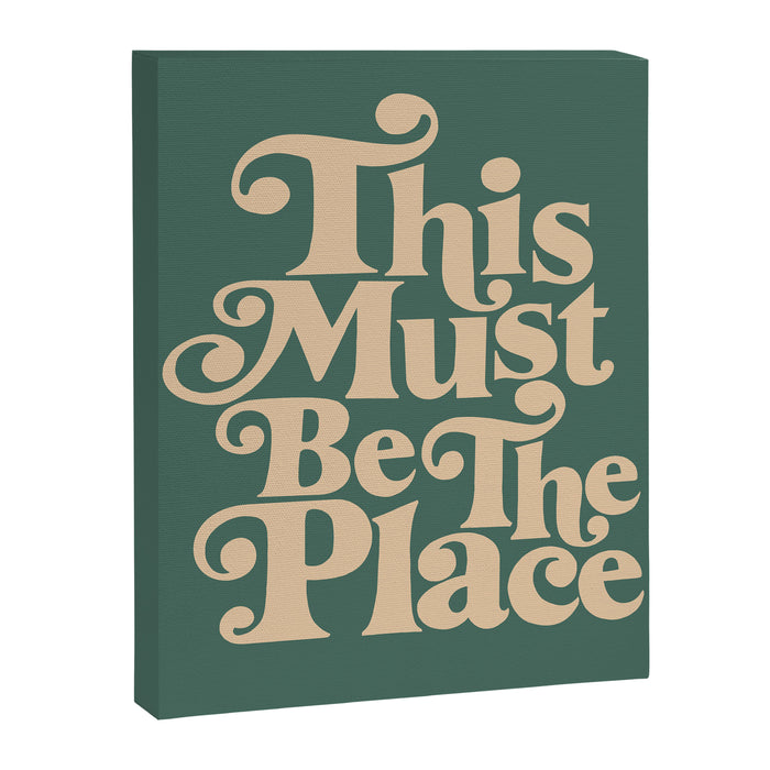 This Must Be The Place - Green & Beige Canvas Print Gallery Image 1