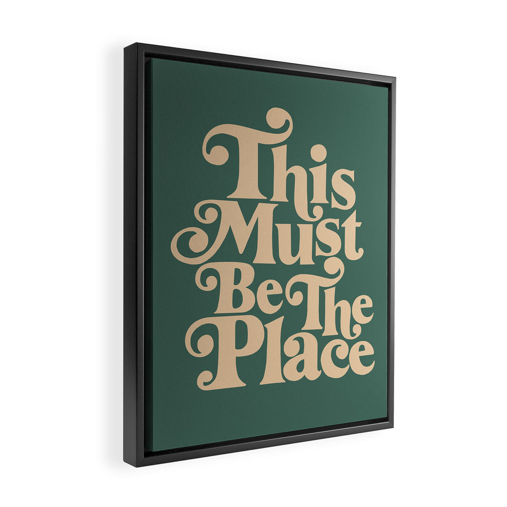 This Must Be The Place - Green & Beige Framed Canvas Print Gallery Image 2