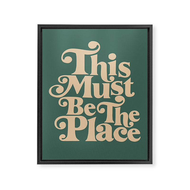 This Must Be The Place - Green & Beige Framed Canvas Print Gallery Image 6