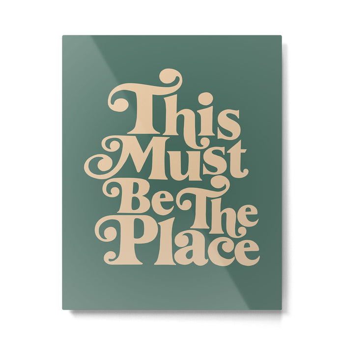 This Must Be The Place - Green & Beige Metal Print Gallery Image 1