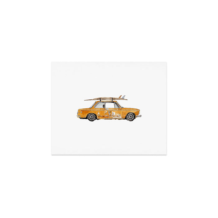 Old Yellow surf car Art Print Gallery Image 1
