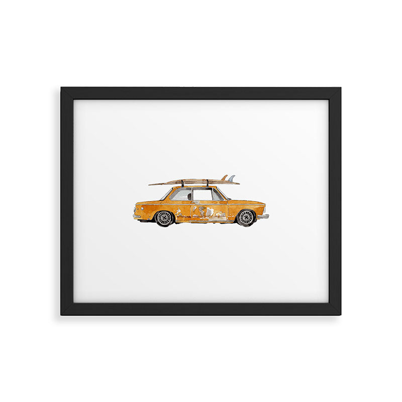 Old Yellow surf car Framed Art Print Gallery Image 5