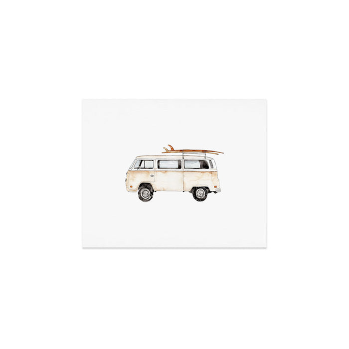 Surf Vintage Minivan Art Print Gallery Image 1