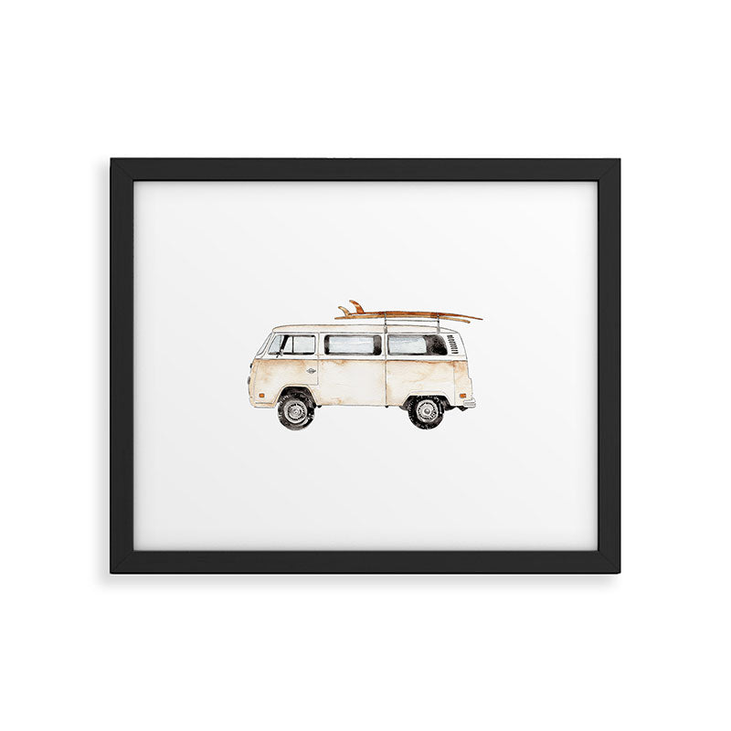 Surf Vintage Minivan Framed Art Print