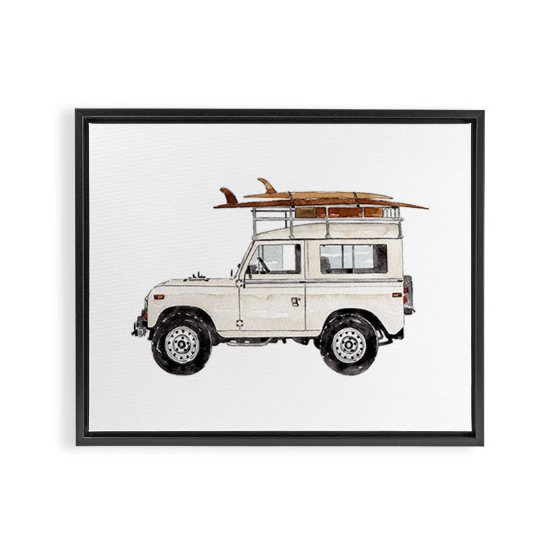 Surf Vintage Truck Framed Canvas Print