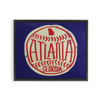 Atlanta Georgia Baseball - Hand Drawn, Script Typography Framed Canvas Print Gallery Image 14