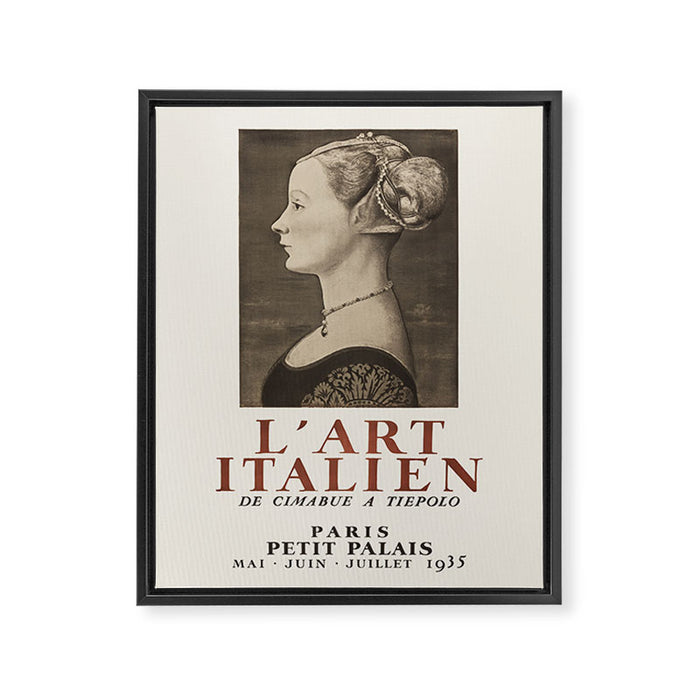  1935 French Art Exhibition Poster - Italian Art from Cimabue to Tiepolo Framed Canvas Print Gallery Image 1