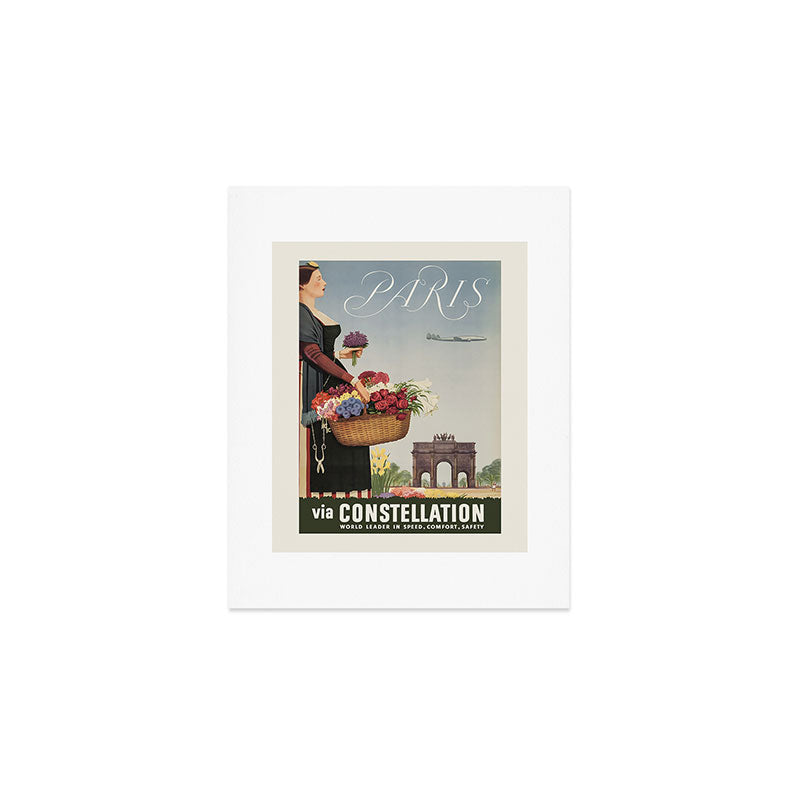1950s Paris Vintage Travel Poster Art Print Gallery Image 1
