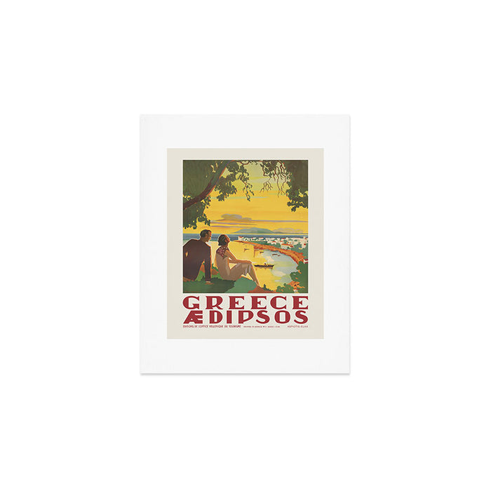 Aidipsos Greece Vintage Travel Poster 1930s Art Print Gallery Image 1