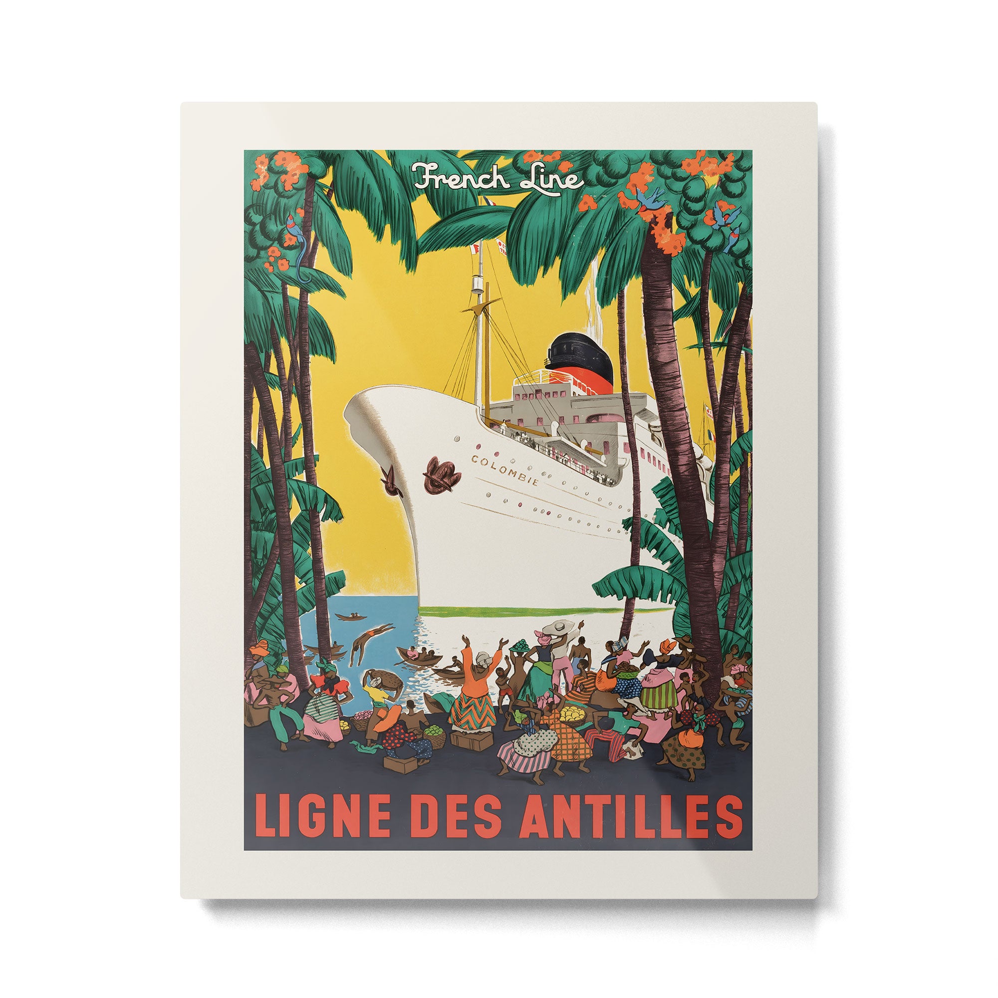 Antilles Vintage French Travel Poster, 1950 Metal Print Gallery Image 4