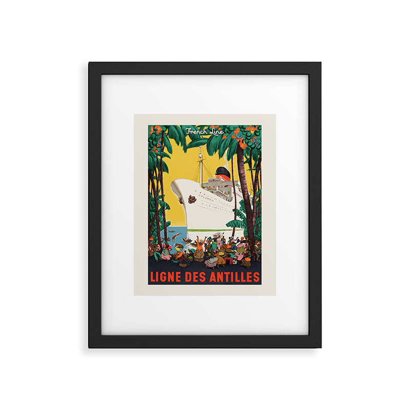 Antilles Vintage French Travel Poster, 1950 Framed Art Print Gallery Image 5