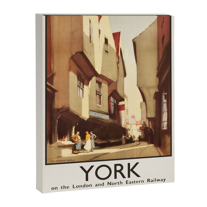 Antique Travel Poster York, England, 1920s Canvas Print Gallery Image 1