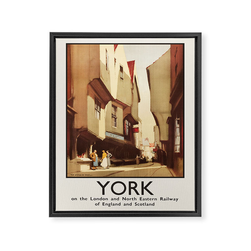 Antique Travel Poster York, England, 1920s Framed Canvas Print Gallery Image 6