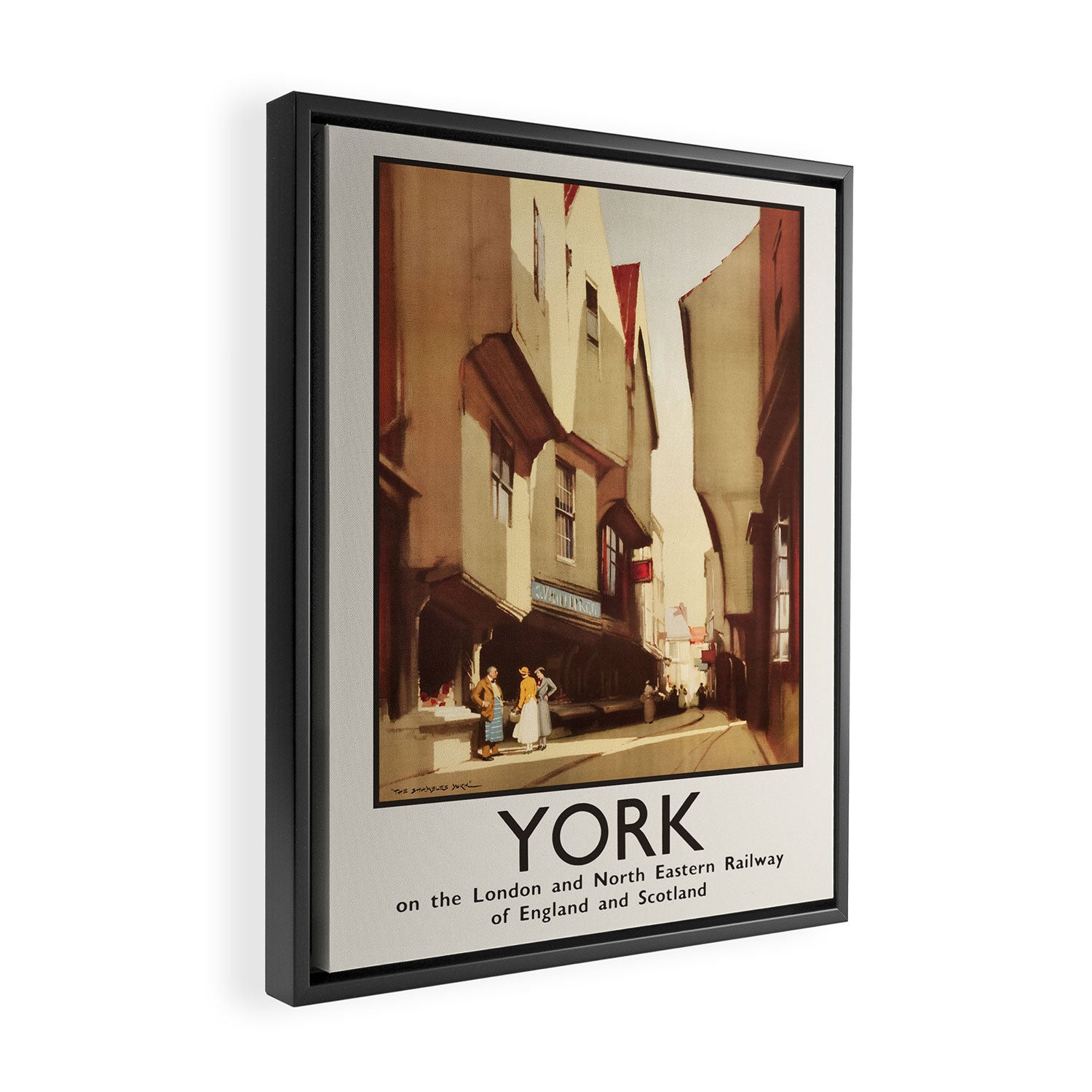 Antique Travel Poster York, England, 1920s Framed Canvas Print Gallery Image 2