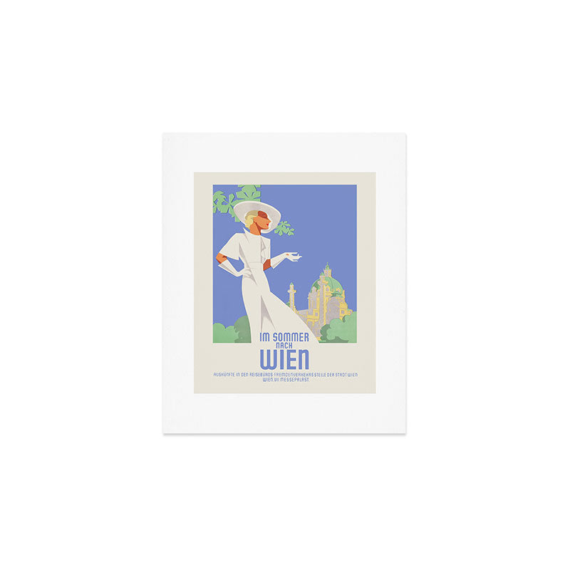 Art Deco Vintage Travel Poster - Spend Summer Days in Vienna, 1930s Art Print Gallery Image 1