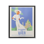Art Deco Vintage Travel Poster - Spend Summer Days in Vienna, 1930s Framed Canvas Print Gallery Image 6