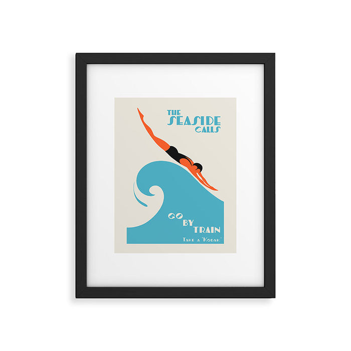 Australian Vintage Travel Poster - The Seaside Calls, 1930 Framed Art Print Gallery Image 1