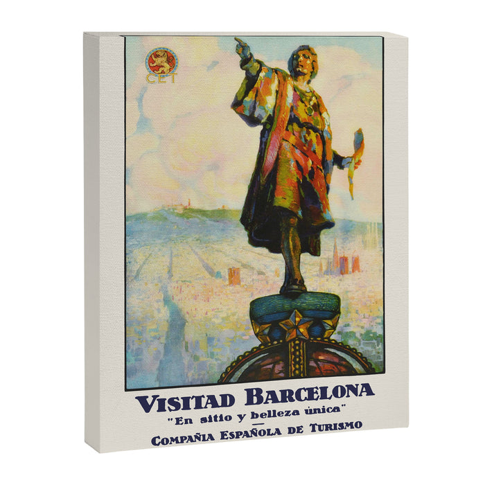 Barcelona Vintage travel poster, 1920s  Canvas Print Gallery Image 1