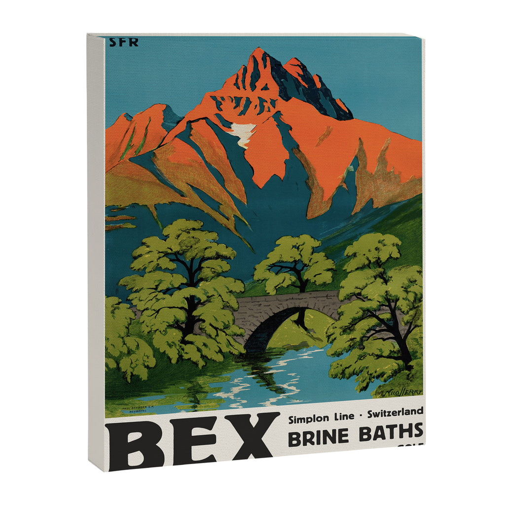 Bex Vintage Swiss Travel Poster, 1930s Canvas Print Gallery Image 6