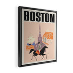 Boston Massachusetts Vintage travel poster, 1950s Framed Canvas Print Gallery Image 2