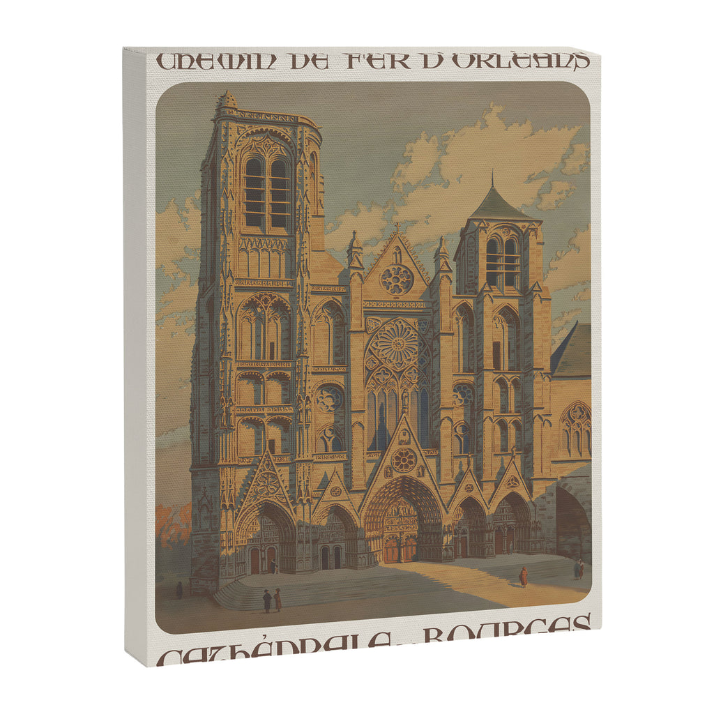 Bourges France Vintage Travel Poster, 1920s Canvas Print Gallery Image 6