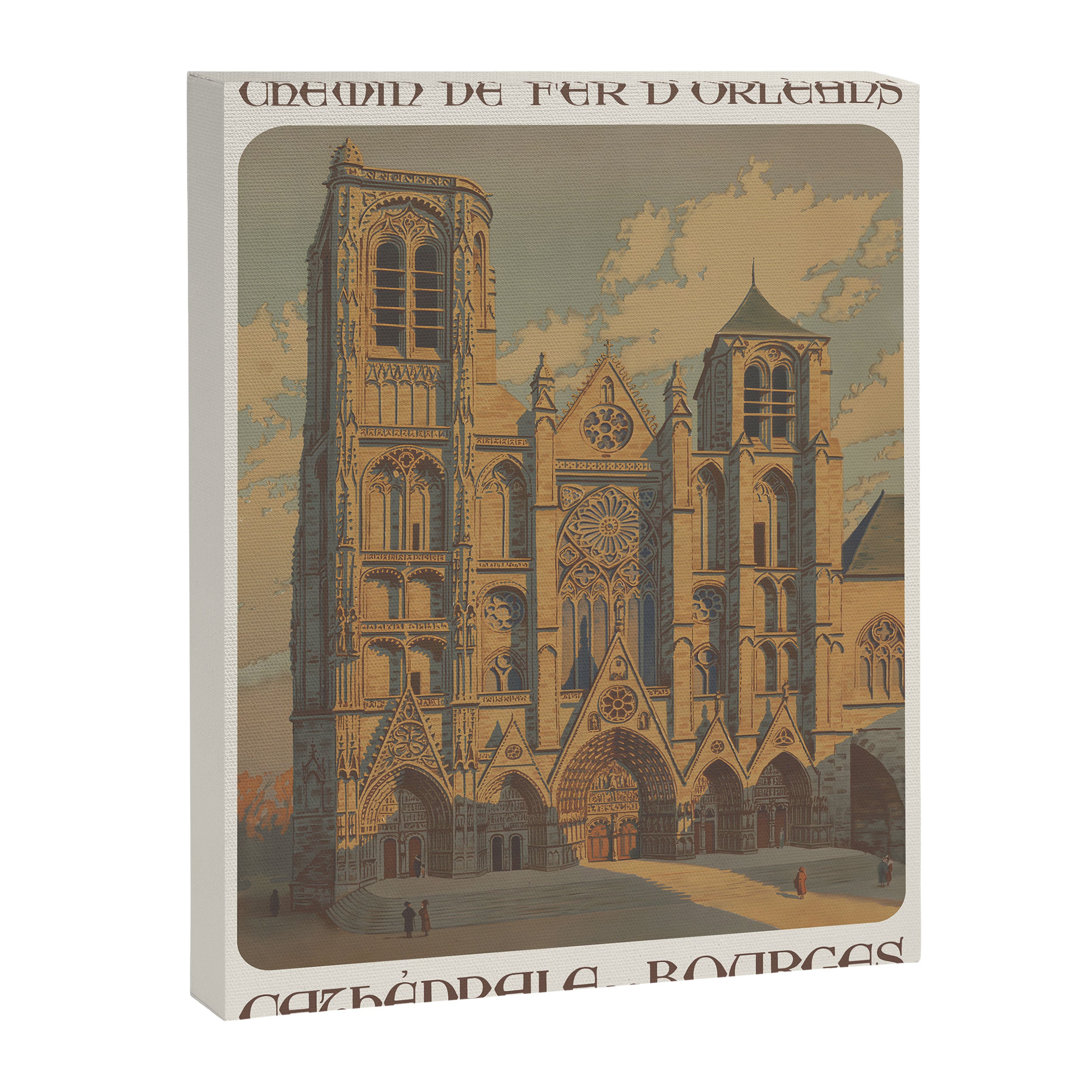 Bourges France Vintage Travel Poster, 1920s Canvas Print Gallery Image 6