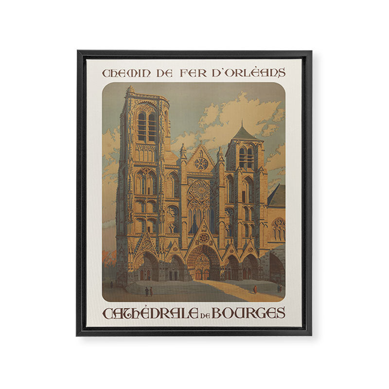 Bourges France Vintage Travel Poster, 1920s Framed Canvas Print Gallery Image 6
