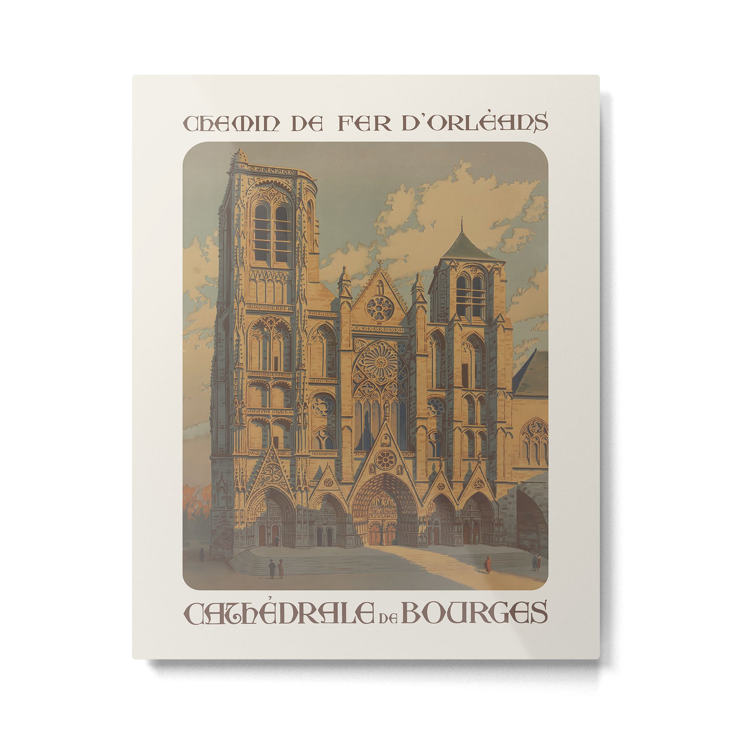 Bourges France Vintage Travel Poster, 1920s Metal Print Gallery Image 4
