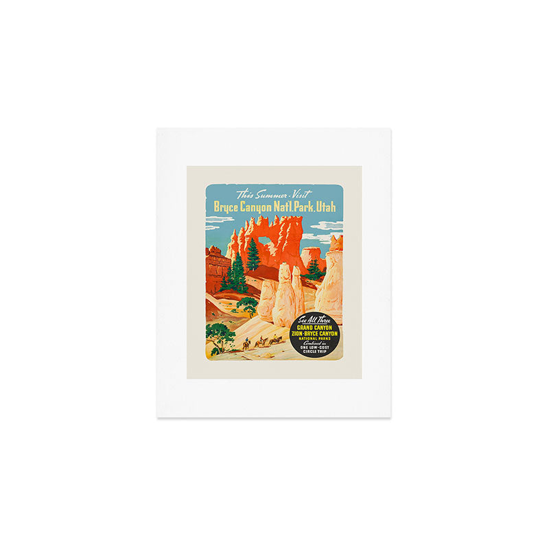 Bryce Canyon National Park Vintage travel poster, 1930 Art Print Gallery Image 1