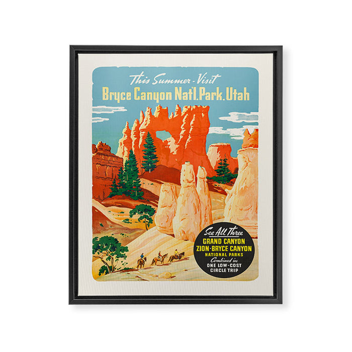 Bryce Canyon National Park Vintage travel poster, 1930 Framed Canvas Print Gallery Image 1