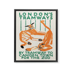 Camden Town, London - Vintage Zoo poster, 1925 Framed Canvas Print Gallery Image 6