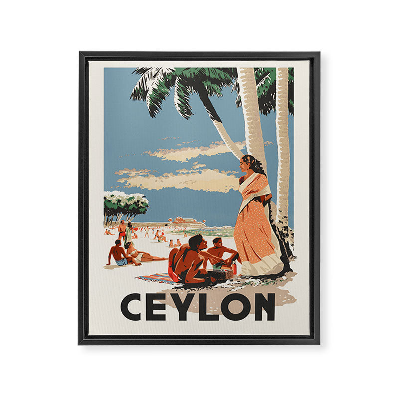 Ceylon Sri Lanka Vintage Travel Poster, 1948 Framed Canvas Print Gallery Image 6