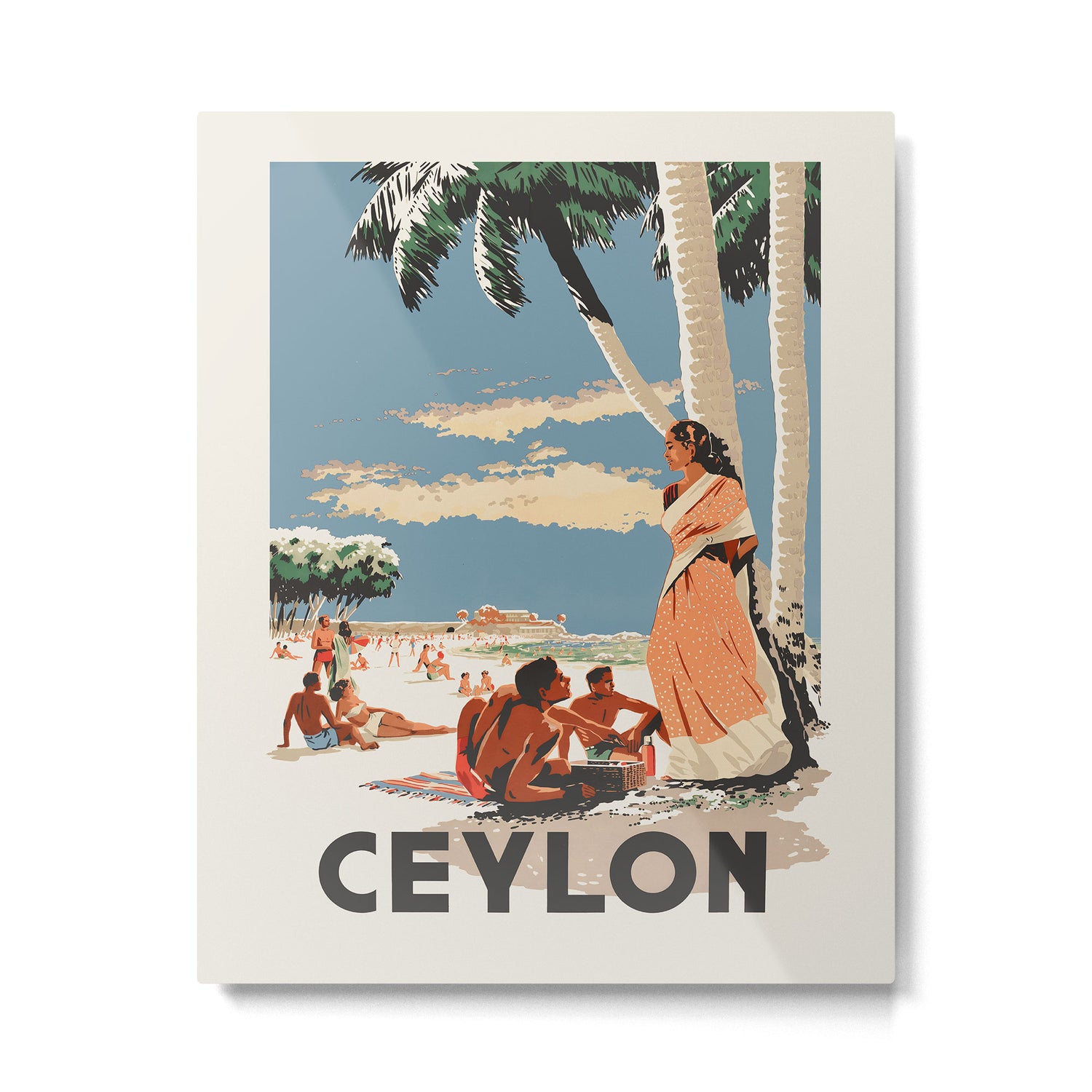 Ceylon Sri Lanka Vintage Travel Poster, 1948 Metal Print Gallery Image 4