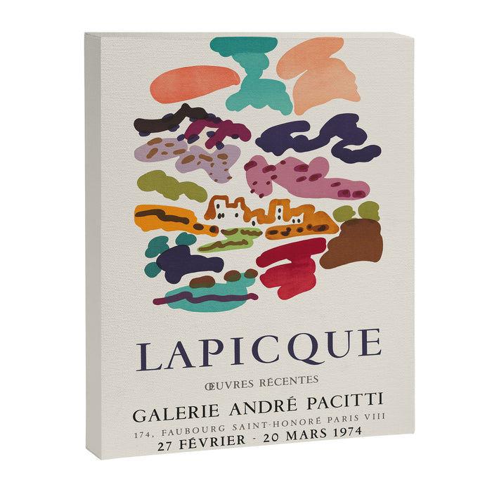 Charles Lapicque Vintage Exhibition Poster, 1974 Canvas Print Gallery Image 1