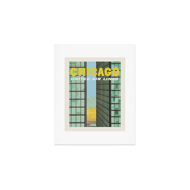 Chicago Vintage Travel Poster, 1950 Art Print Gallery Image 1