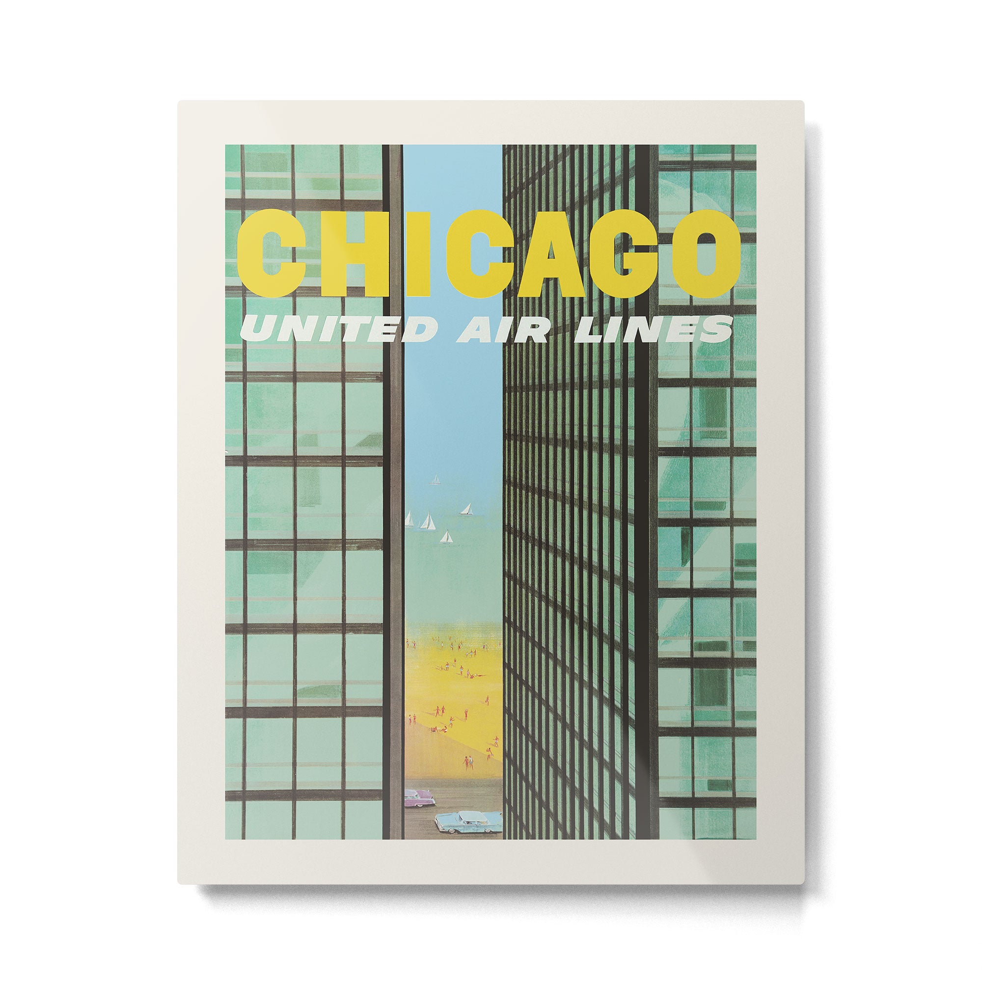 Chicago Vintage Travel Poster, 1950 Metal Print Gallery Image 4