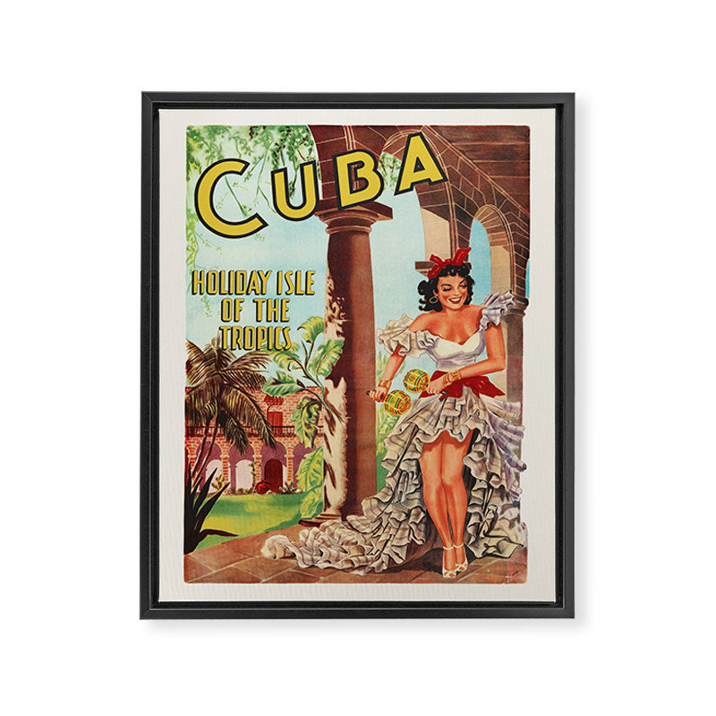 Cuba Vintage Travel Poster, 1949 Framed Canvas Print Gallery Image 6