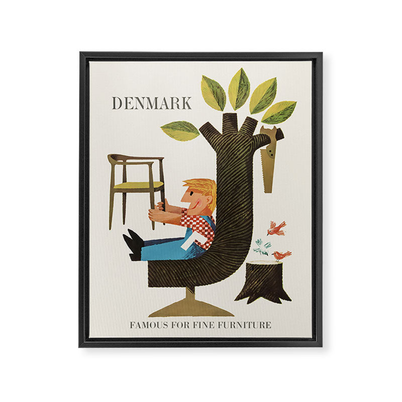Denmark Vintage travel poster, 1960s Framed Canvas Print Gallery Image 6