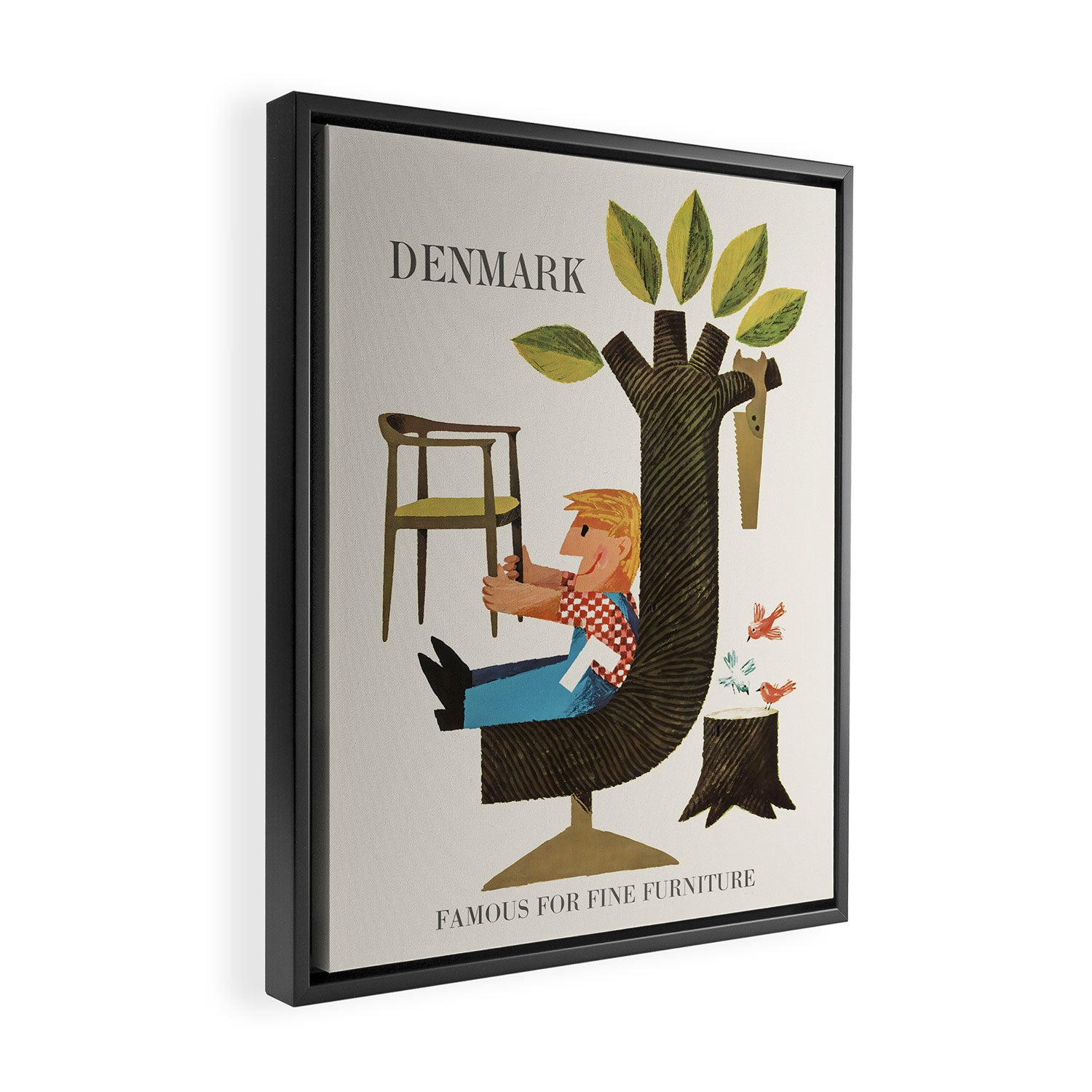 Denmark Vintage travel poster, 1960s Framed Canvas Print Gallery Image 2
