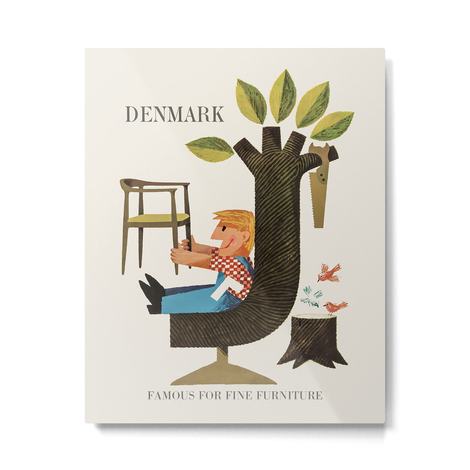 Denmark Vintage travel poster, 1960s Metal Print Gallery Image 4