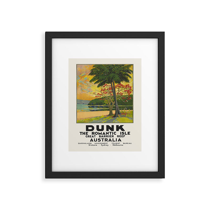 Dunk Island, Great Barrier Reef - Vintage Australian travel poster, 1930s Framed Art Print Gallery Image 5