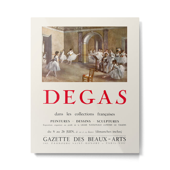 Edgar Degas Vintage Exhibition Poster, 1955 Metal Print Gallery Image 1
