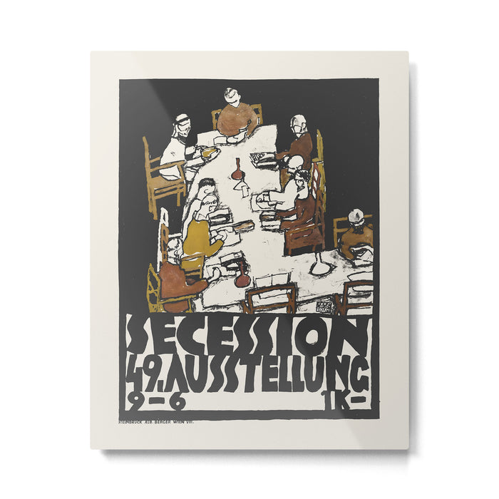 Egon Schiele Vintage Exhibition Poster, 1918 Metal Print Gallery Image 1
